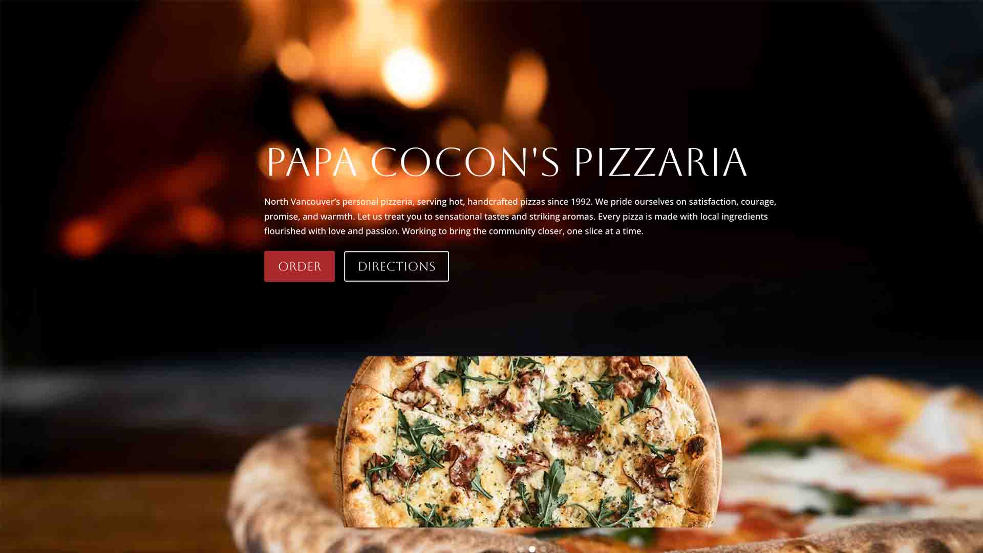 A functioning pizzeria webstie made through Wordpress